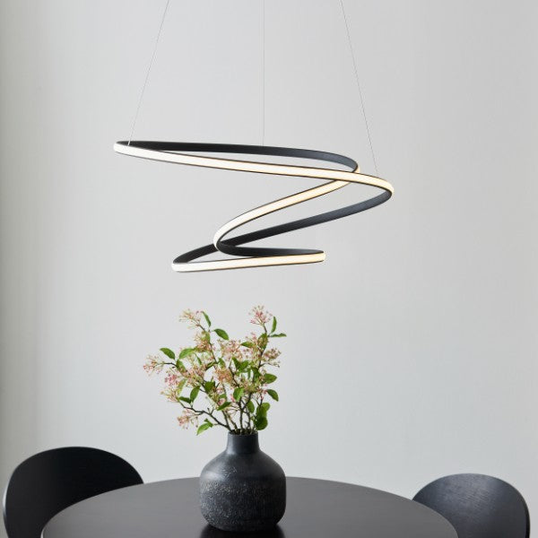 Dune LED Matt Black Ceiling Pendant