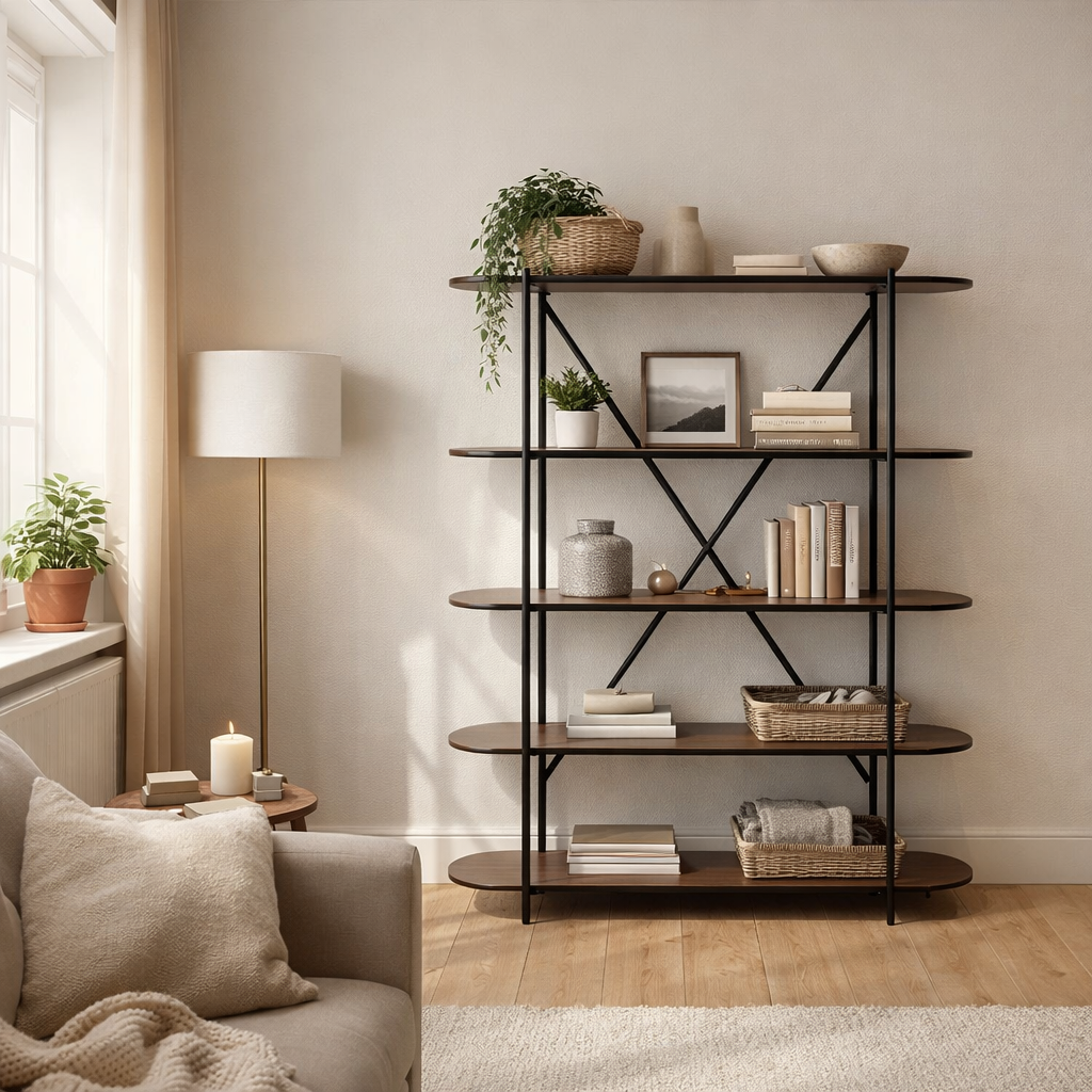 Poe Mocha Veneer Shelves