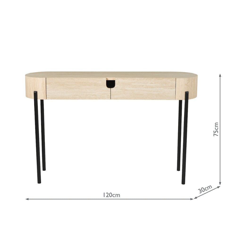 Ioana Travertine Effect Console Table
