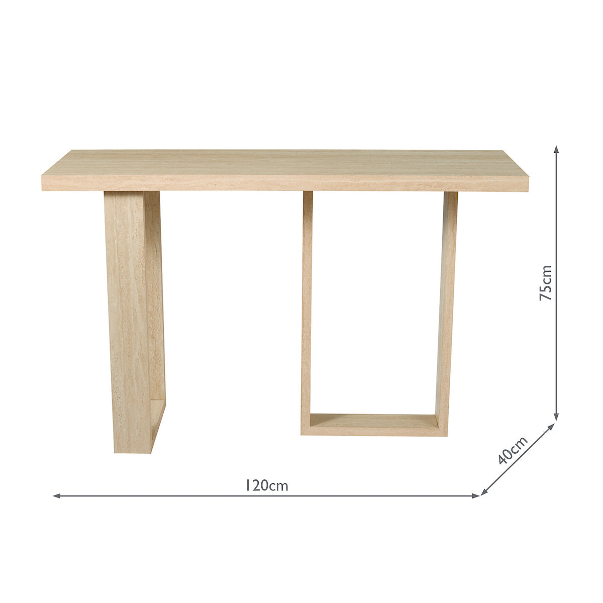 Prue Tavertine Console Table