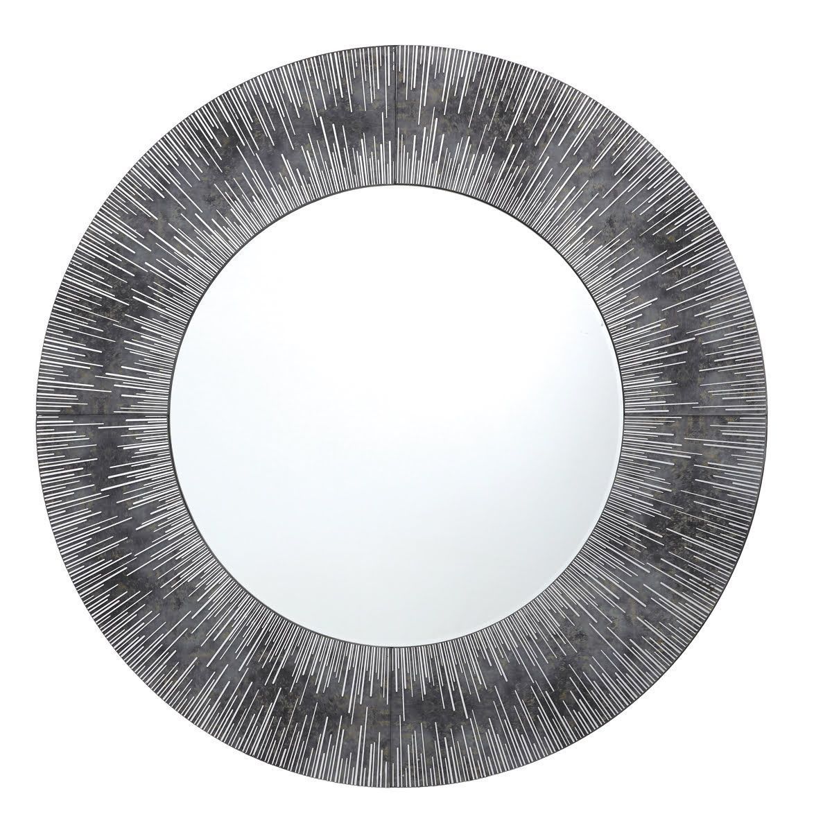 Neome 60cm Silver & Purple Mirror