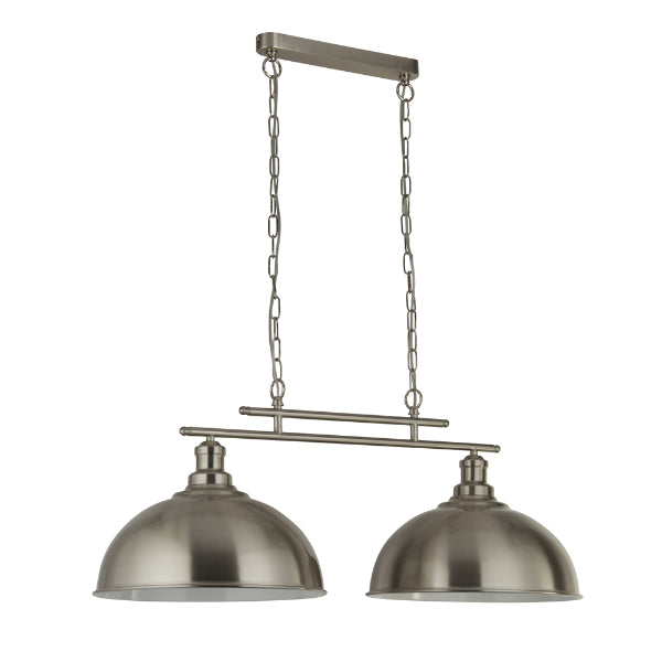Fusion Satin Silver 2 Light Ceiling Pendant