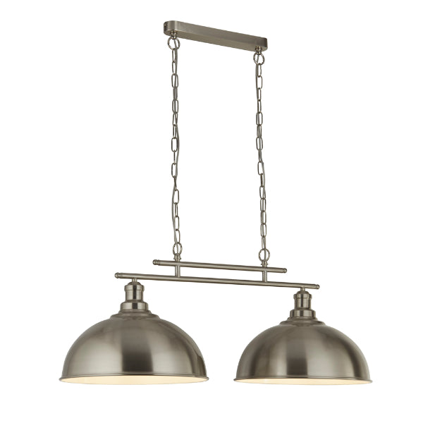 Fusion Satin Silver 2 Light Ceiling Pendant