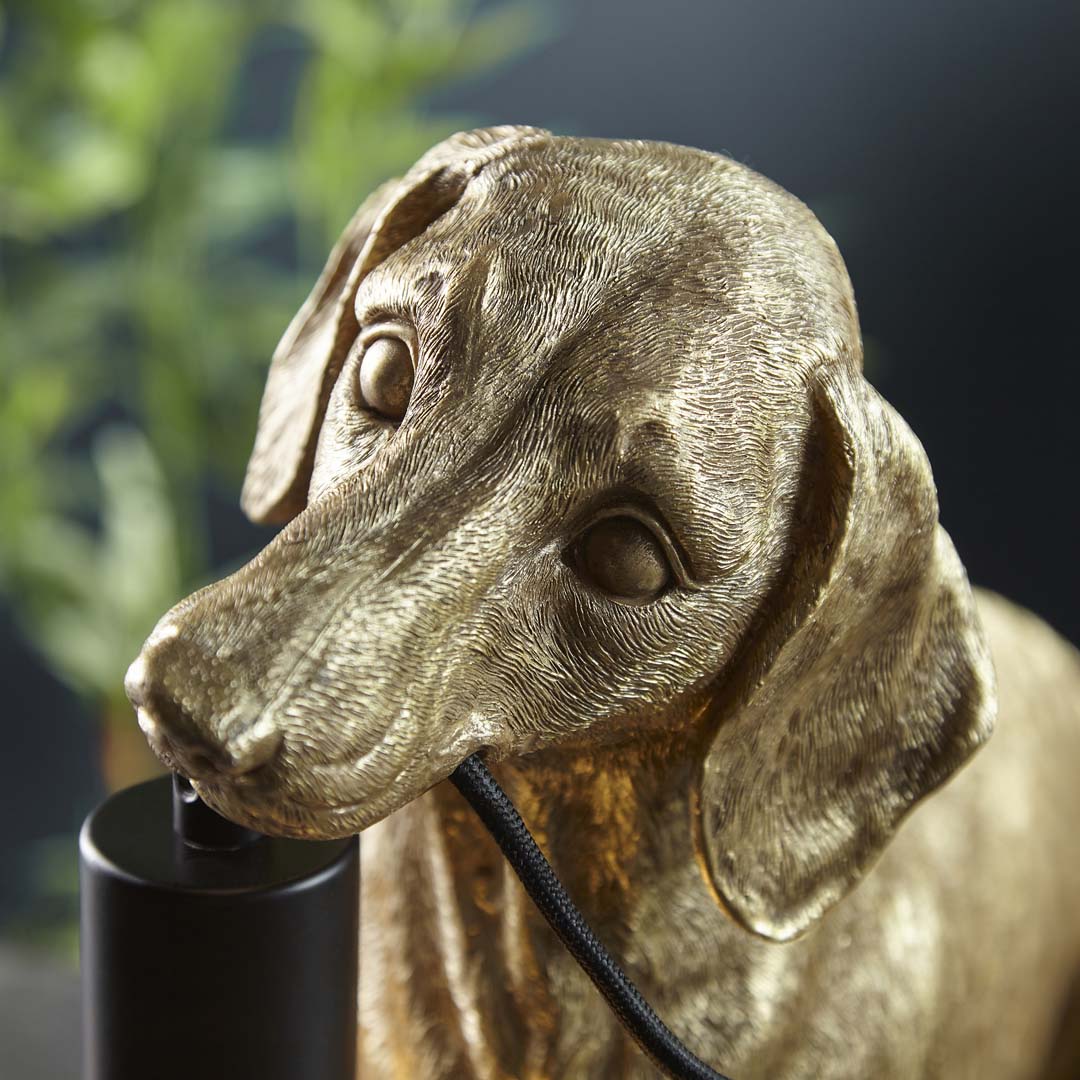 Wally Dog Gold Table Lamp