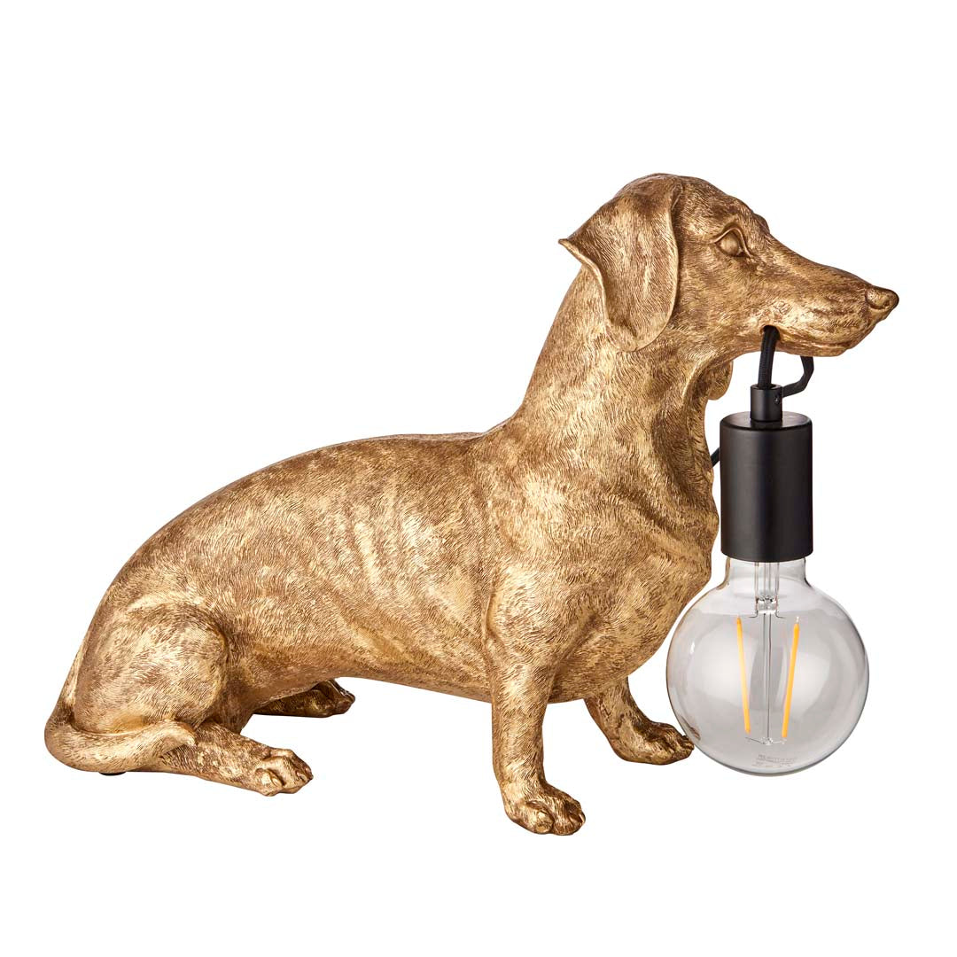 Wally Dog Gold Table Lamp