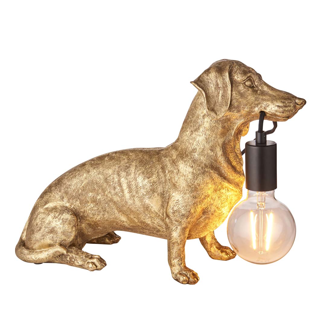 Wally Dog Gold Table Lamp