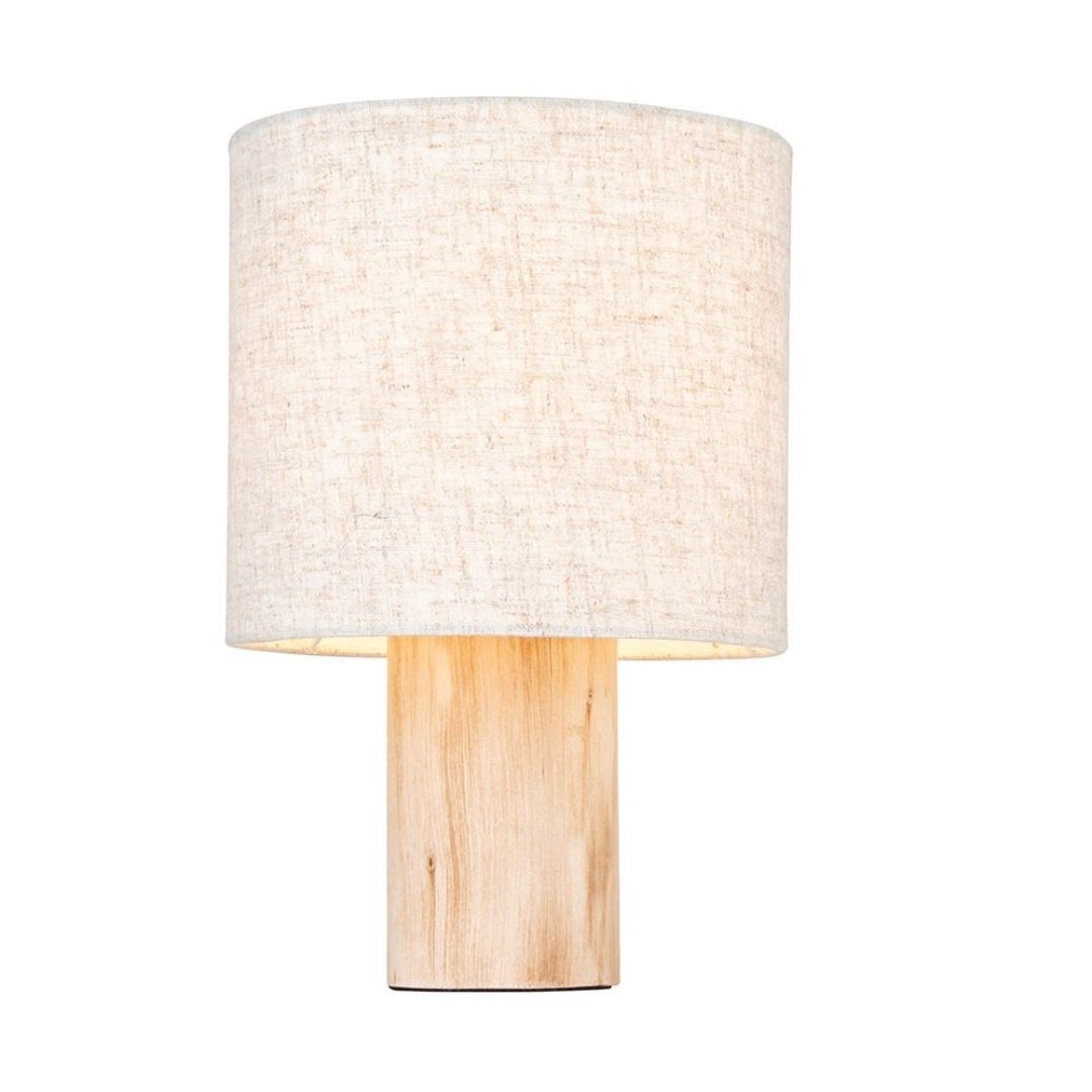 Durban Wooden Table Lamp with Linen Shade
