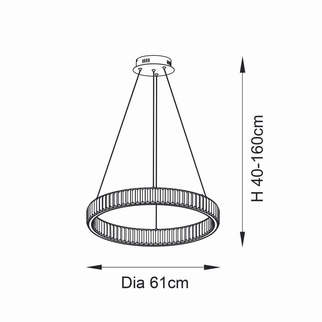 Olisa LED Crystal Glass Pendant Light