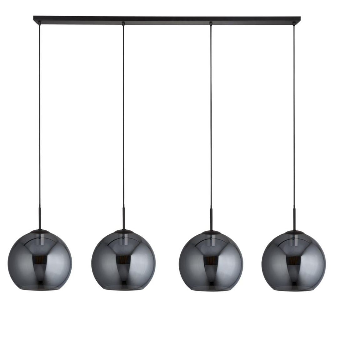 Amsterdam 4 Light Black Linear Pendant Ceiling Light