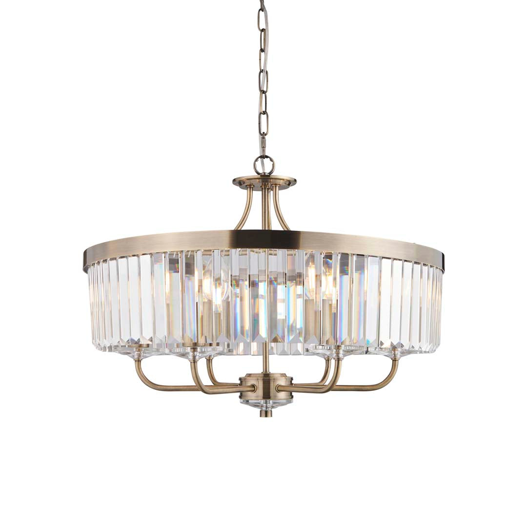 Elean Antique Brass Glass Pendant