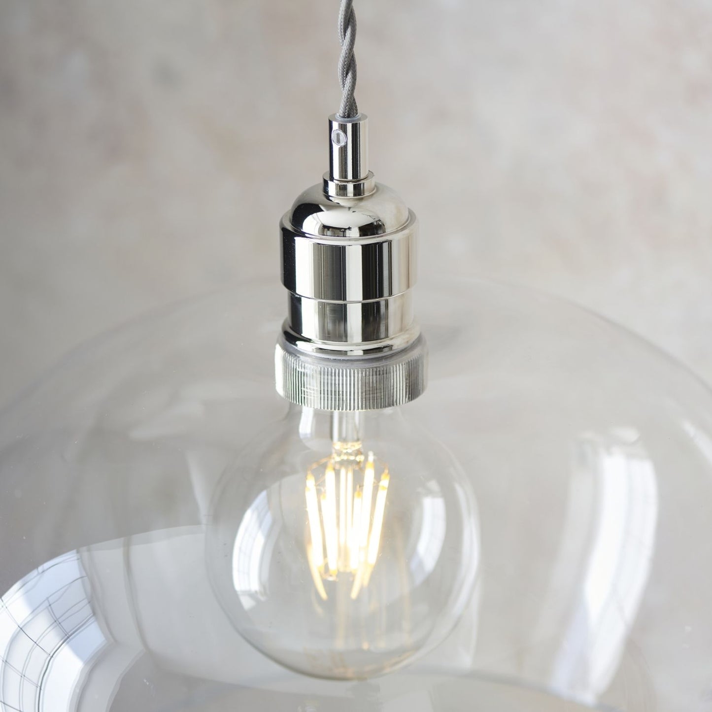 Stourton Nickel & Glass Bowl Pendant Ceiling Light