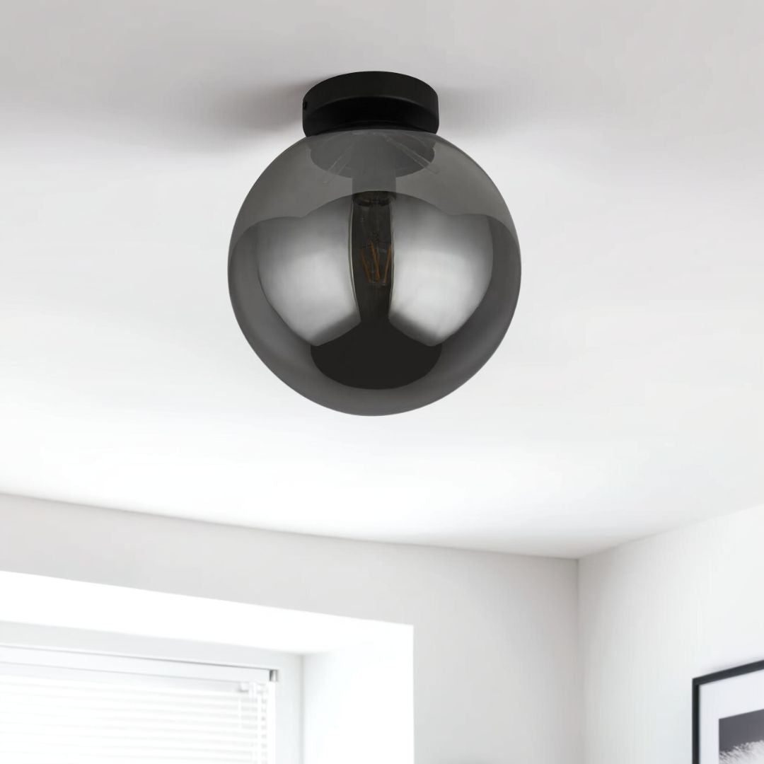 Amsterdam Black Flush Ceiling Light