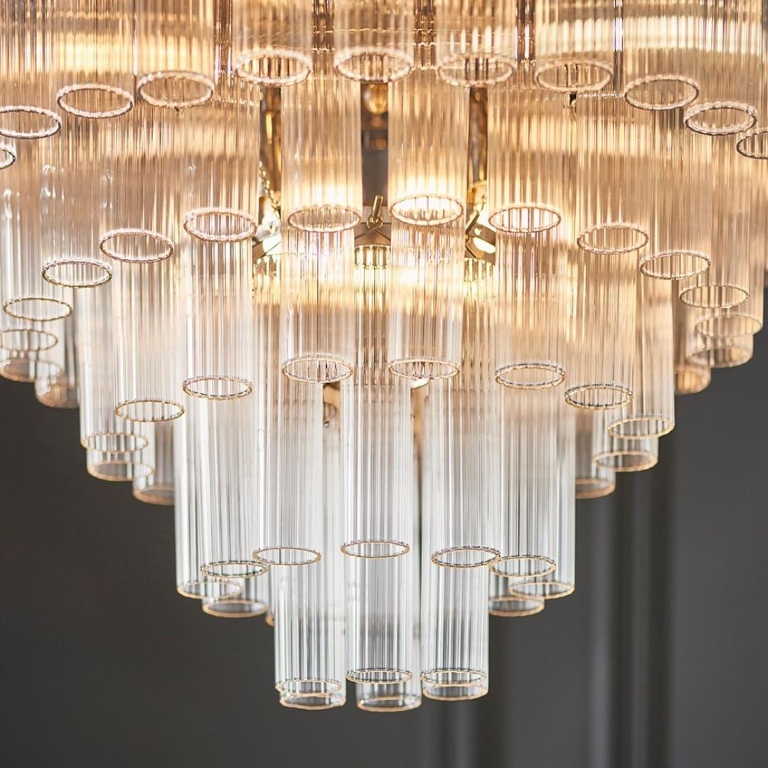 Toulouse 12-Light Silver and Glass Pendant Ceiling Light