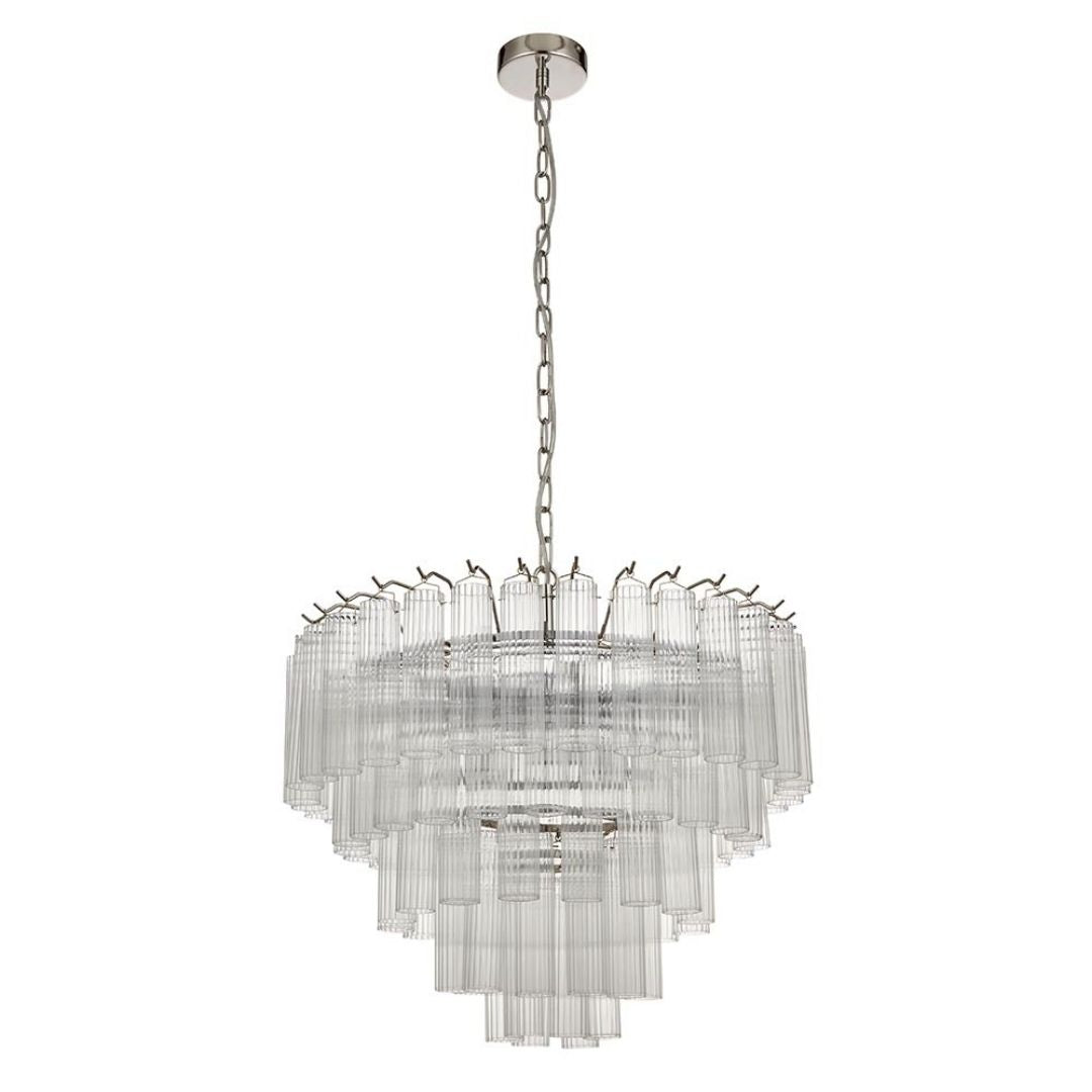 Toulouse 12-Light Silver and Glass Pendant Ceiling Light