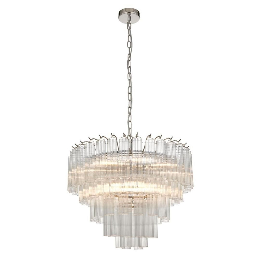Toulouse 12-Light Silver and Glass Pendant Ceiling Light