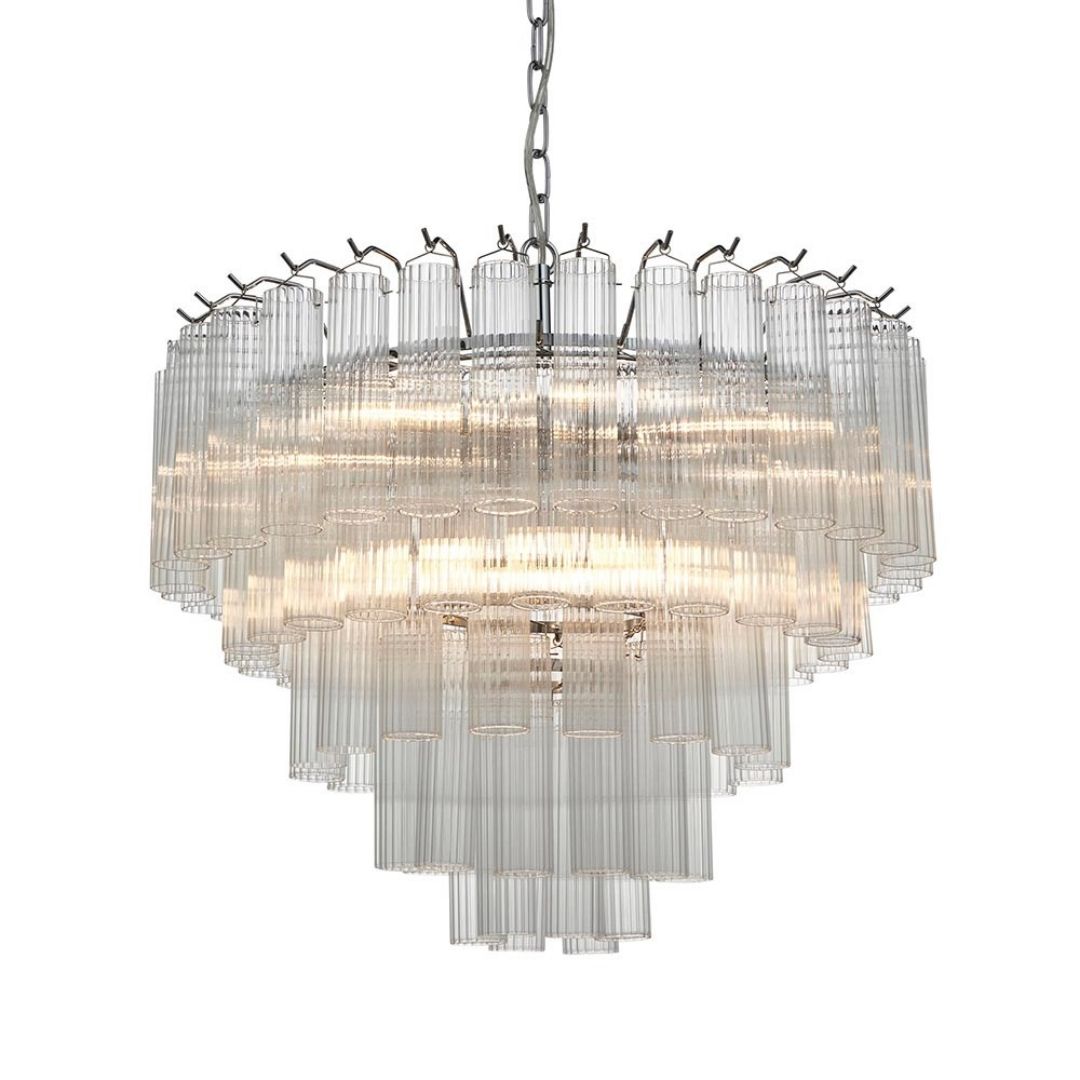 Toulouse 12-Light Silver and Glass Pendant Ceiling Light