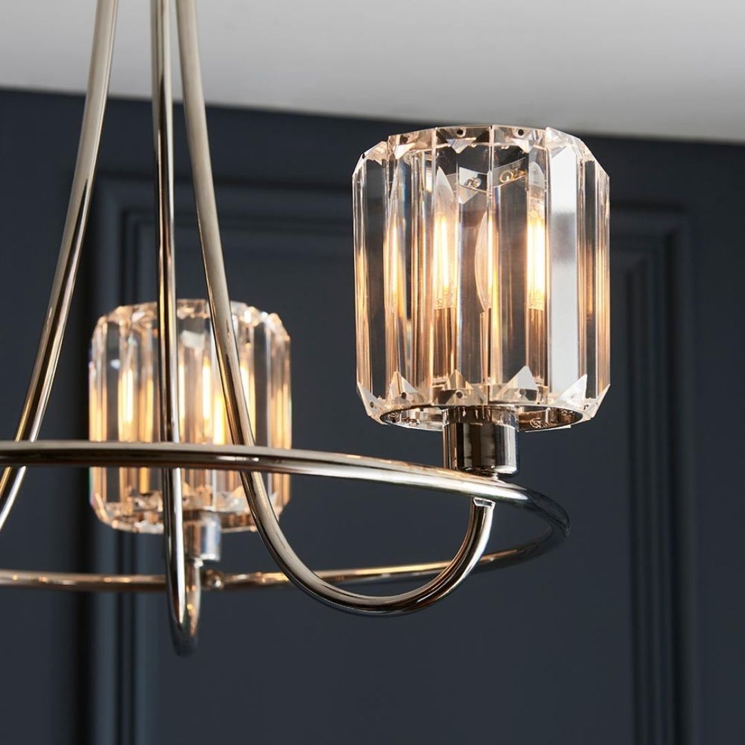 Berenice 3 Light Semi Flush Silver Ceiling Light