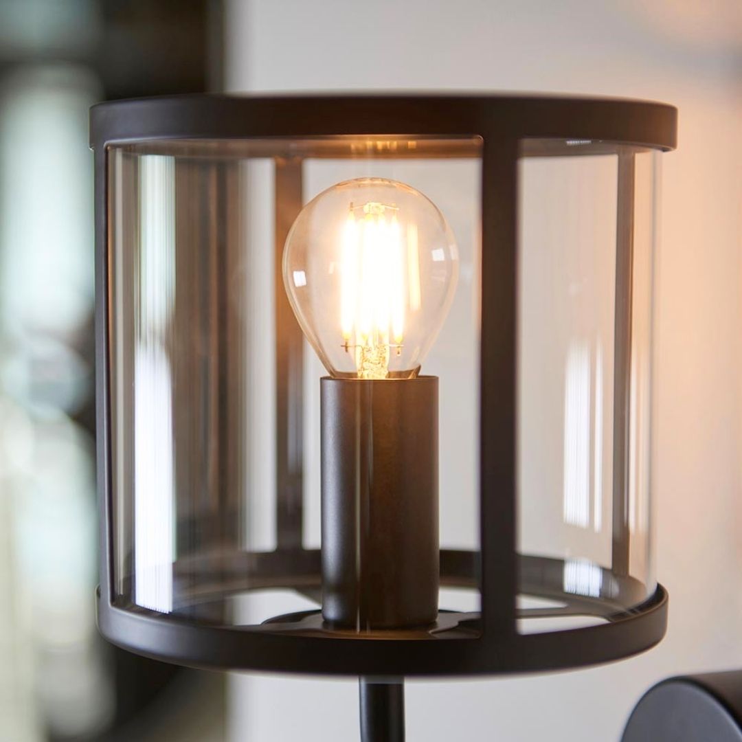 Hopton 1 Light Matte Black Wall Light
