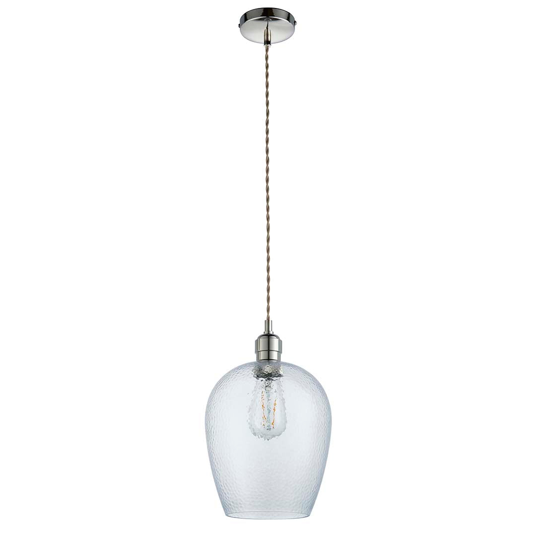 Bindki Hammered Polished Nickel Small Pendant