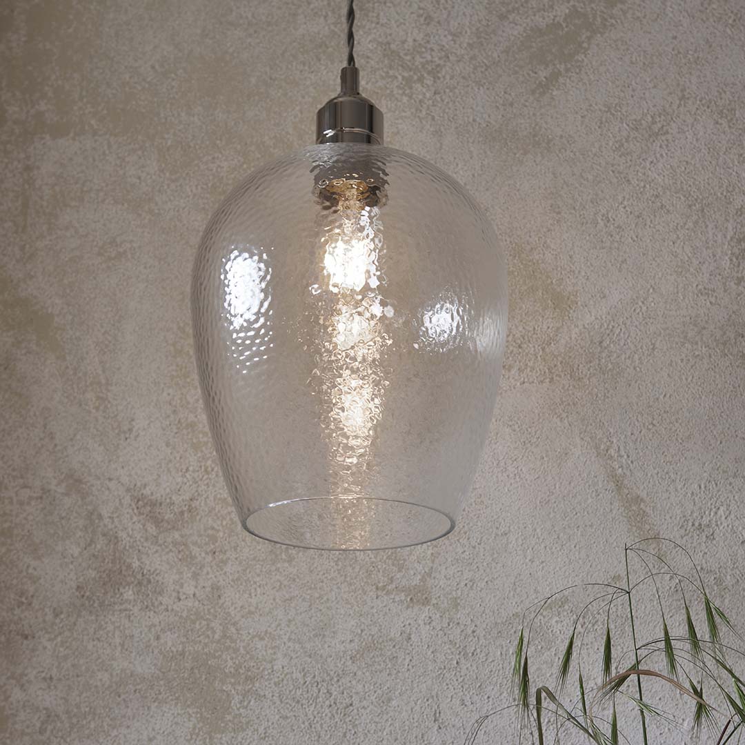 Bindki Hammered Polished Nickel Small Pendant