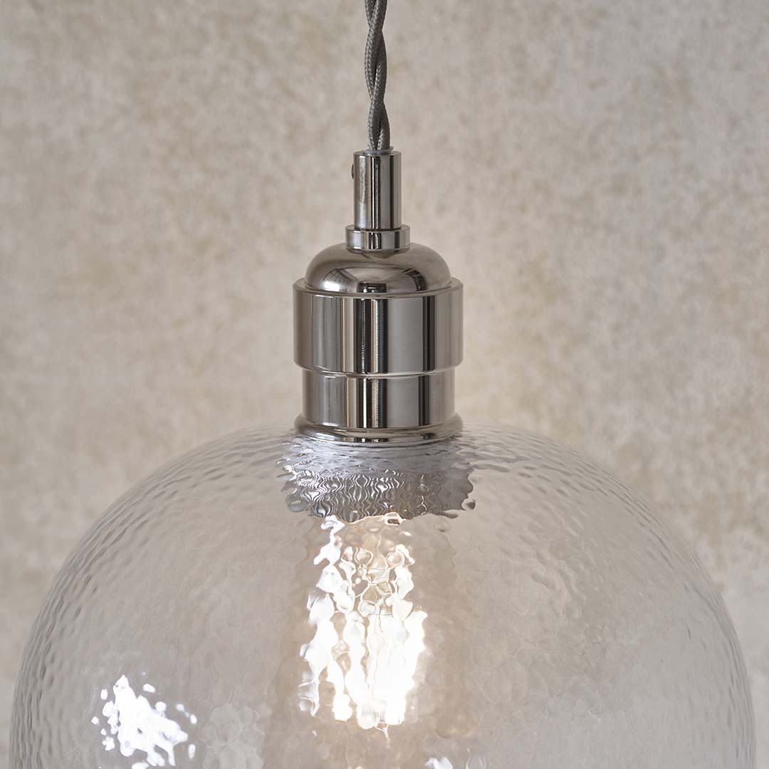 Bindki Hammered Polished Nickel Small Pendant