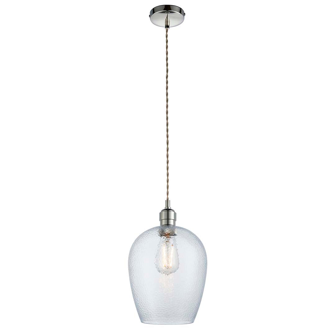 Bindki Hammered Polished Nickel Small Pendant