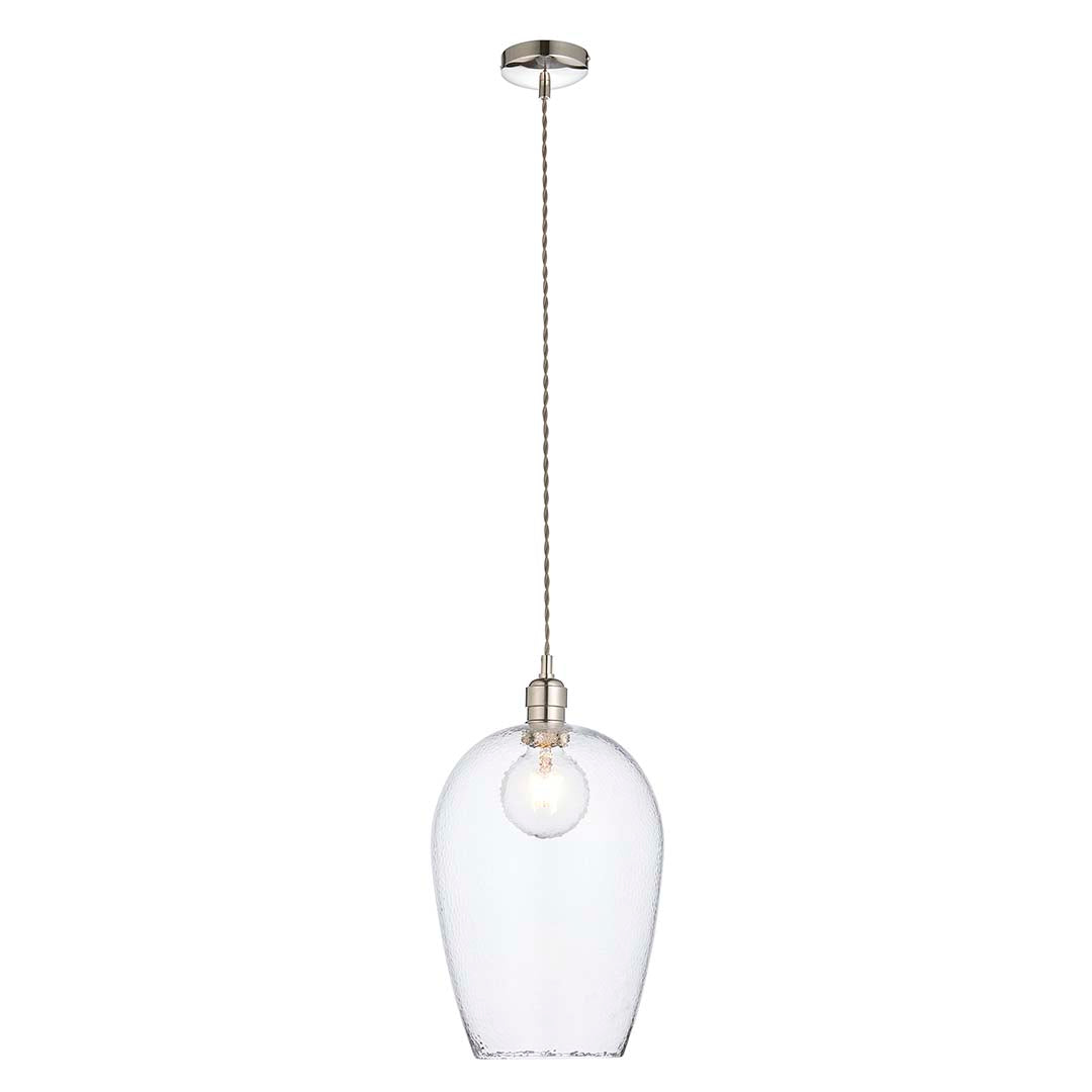 Bindki Hammered Polished Nickel Large Pendant