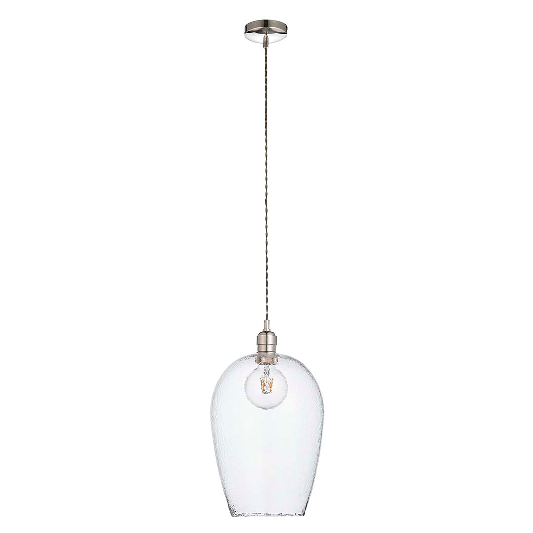 Bindki Hammered Polished Nickel Large Pendant