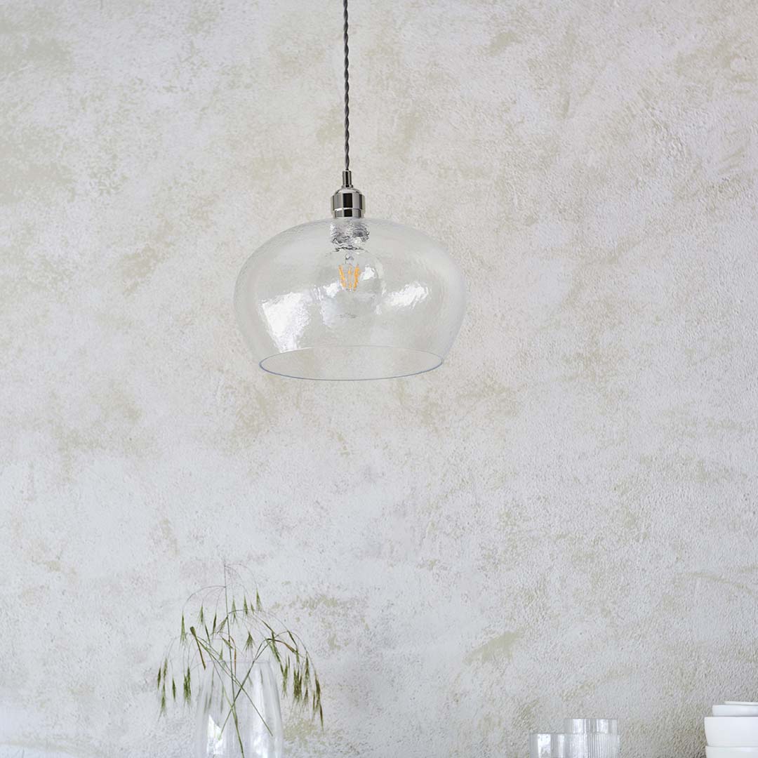 Bindki Hammered Polished Nickel Medium Pendant