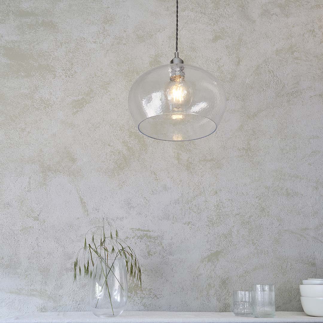 Bindki Hammered Polished Nickel Medium Pendant