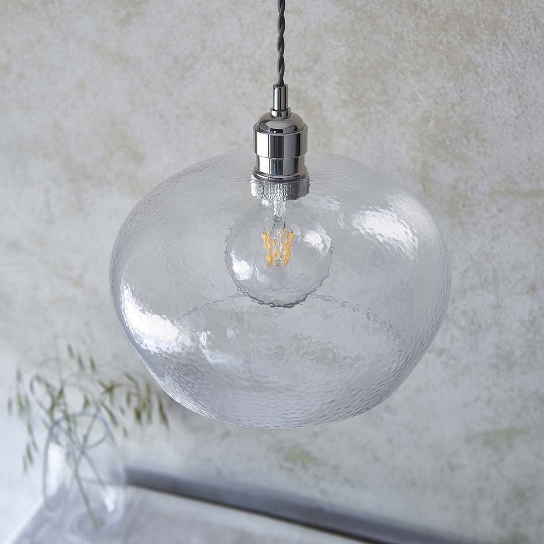 Bindki Hammered Polished Nickel Medium Pendant