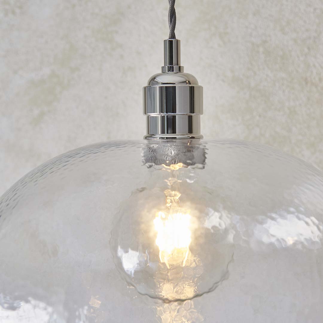 Bindki Hammered Polished Nickel Medium Pendant