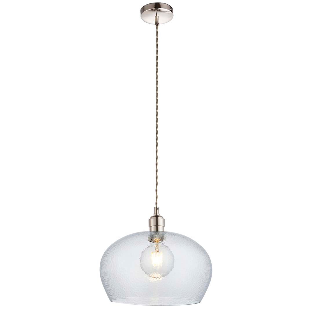 Bindki Hammered Polished Nickel Medium Pendant