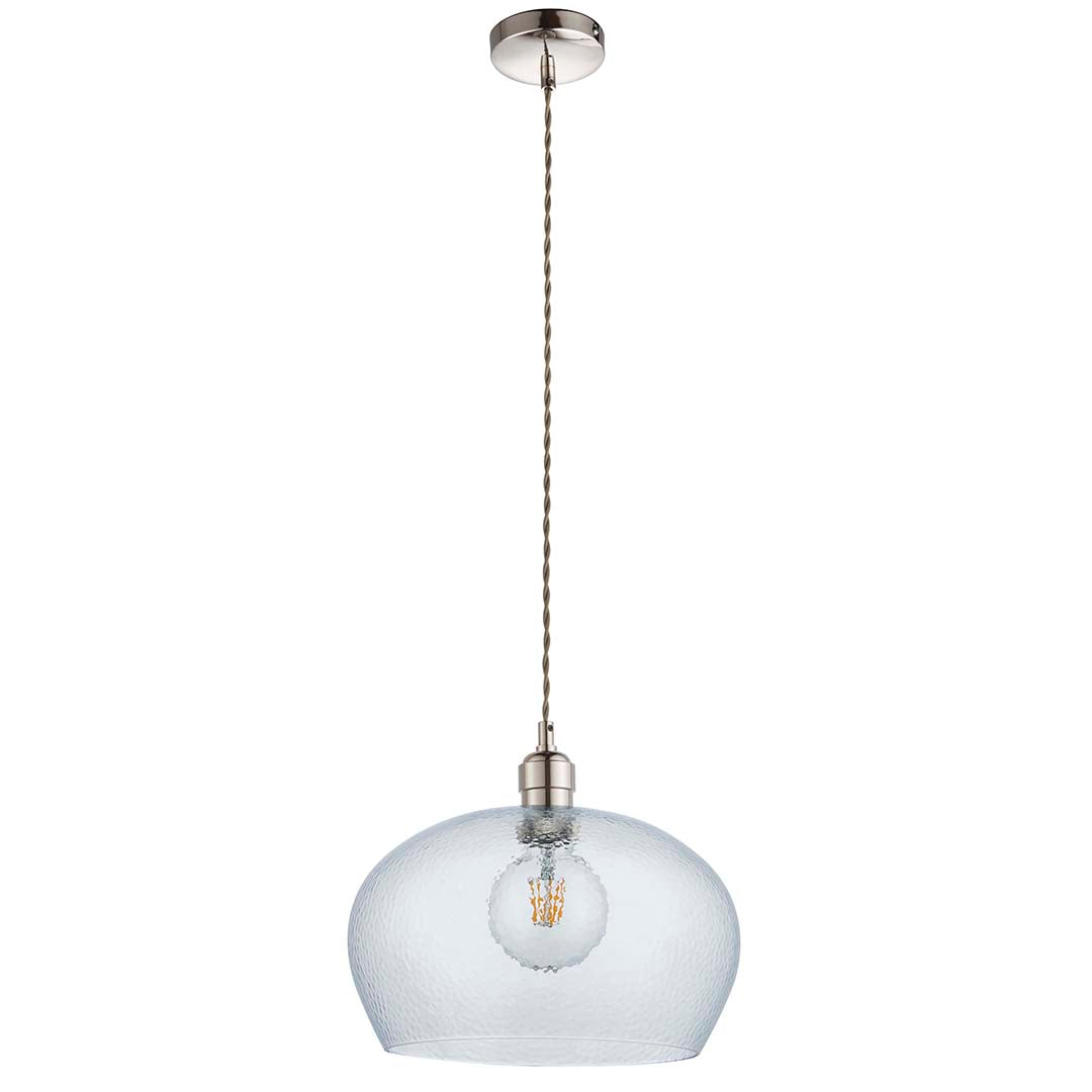 Bindki Hammered Polished Nickel Medium Pendant