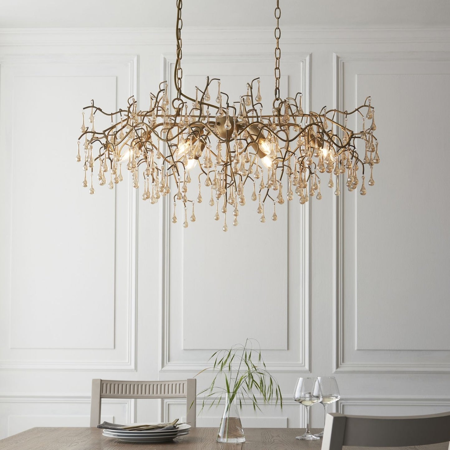 Nightingale 6 Light Gold Ceiling Pendant Bar