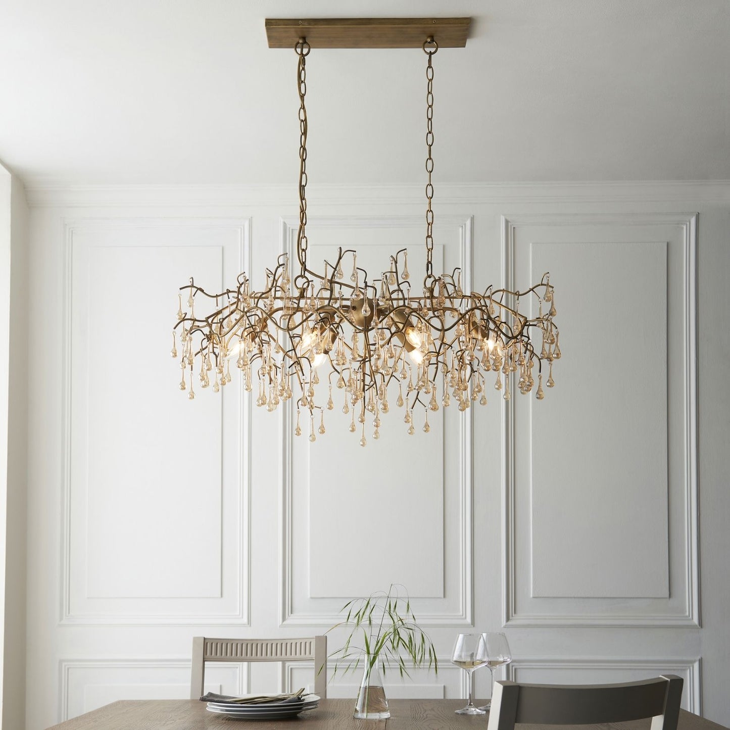 Nightingale 6 Light Gold Ceiling Pendant Bar