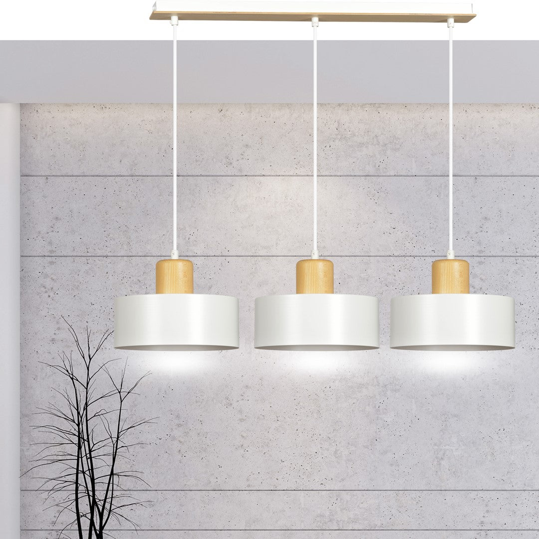Torin 3 Light Linear Pendant White
