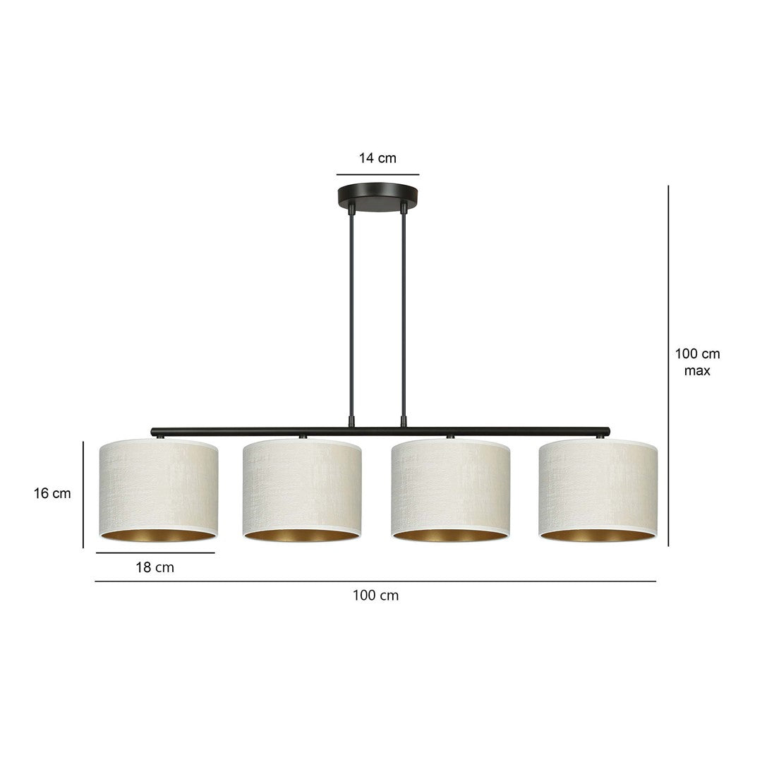 Hilde 4 Light Pendant Black & White