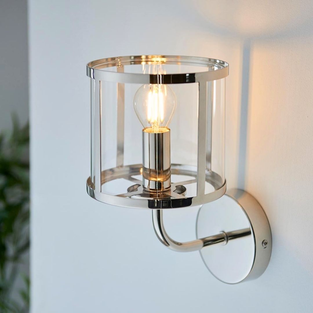 Hopton 1 Light Silver Wall Light