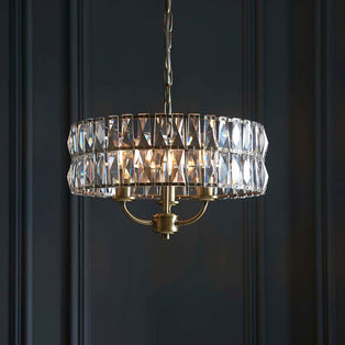 Clifton 3 Light Antique Brass Pendant Ceiling Light