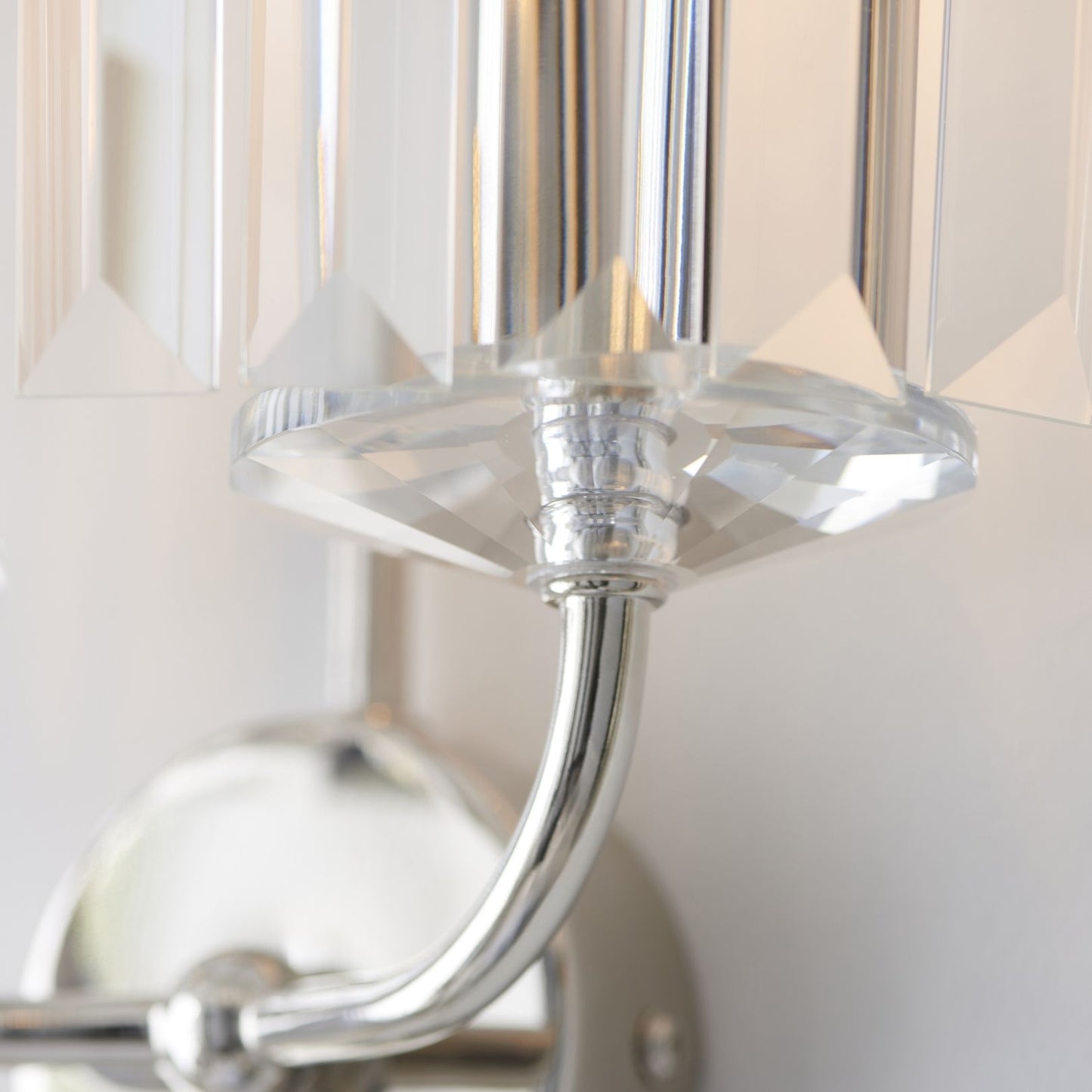 Chesterfield 2 Light Nickel & Crystal Wall Light