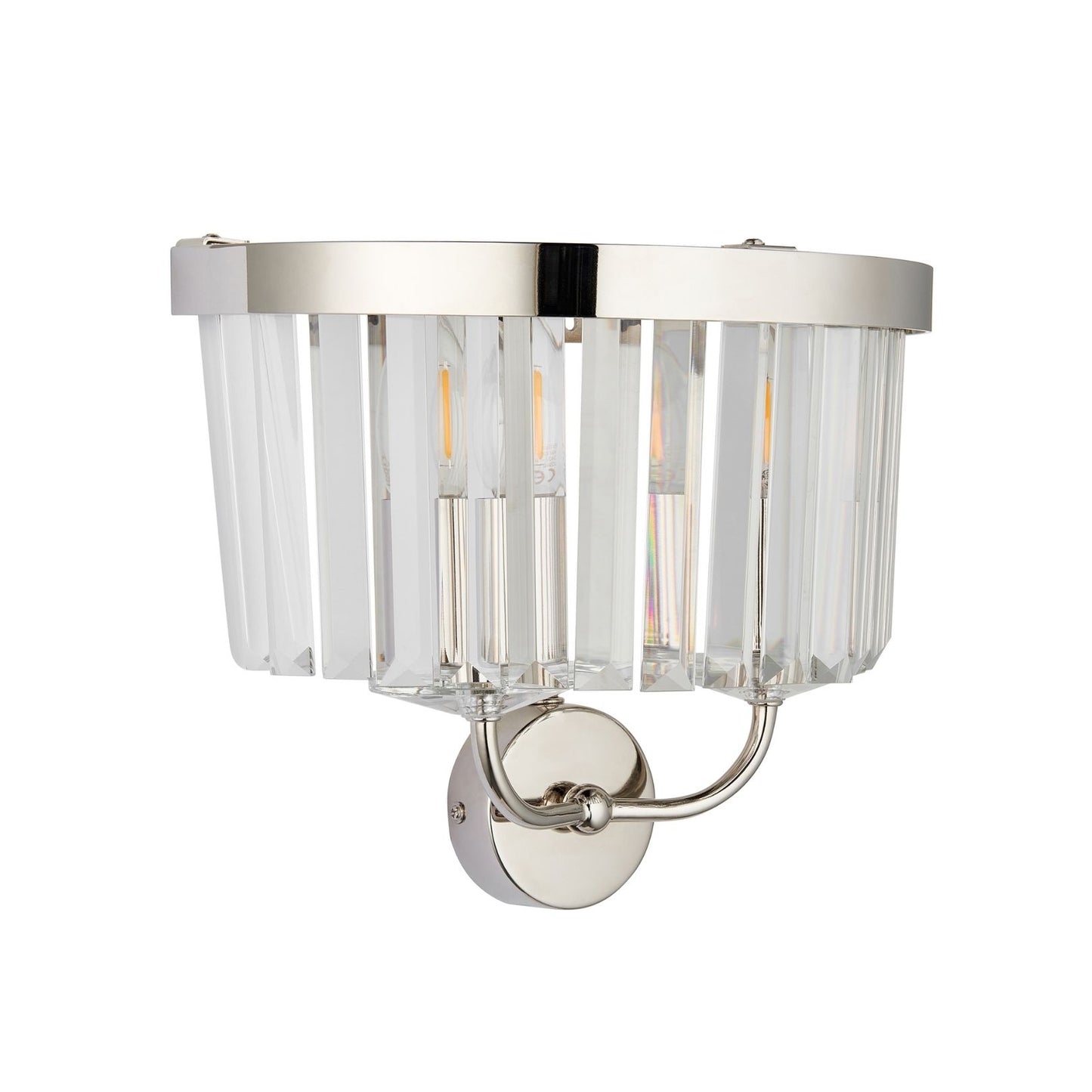 Chesterfield 2 Light Nickel & Crystal Wall Light