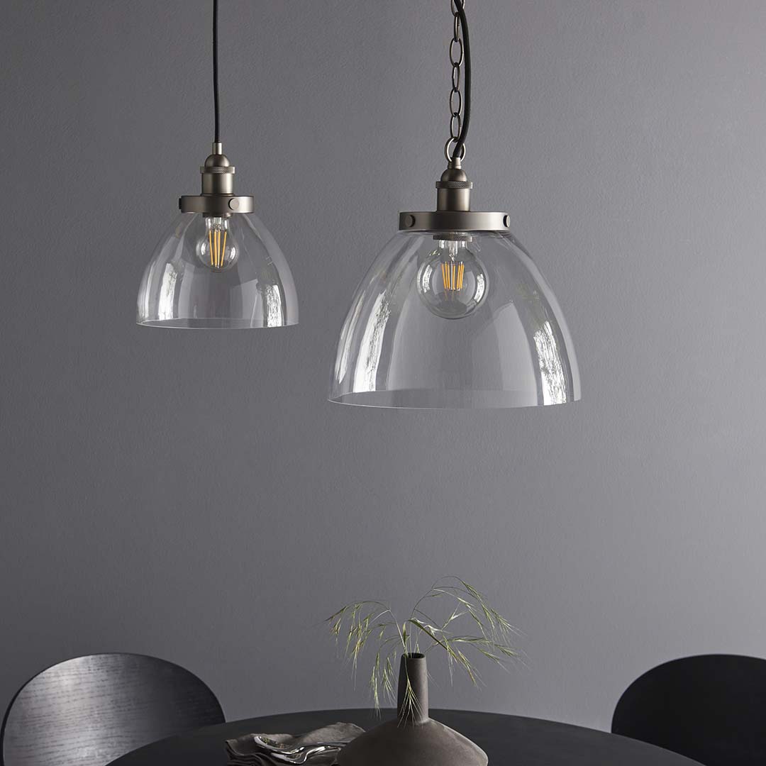 Hansen Brushed Silver Grand Pendant Ceiling Light