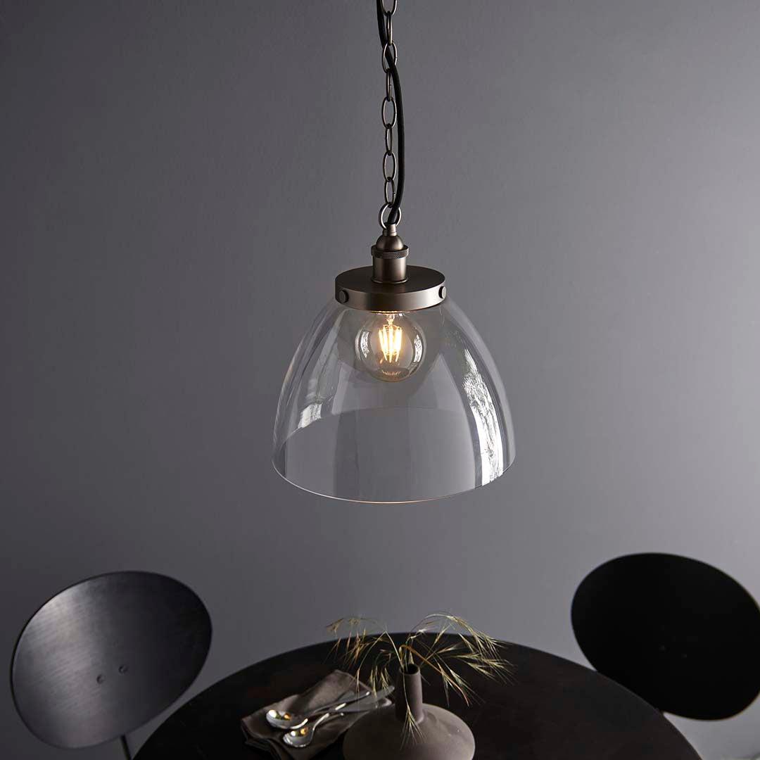 Hansen Brushed Silver Grand Pendant Ceiling Light