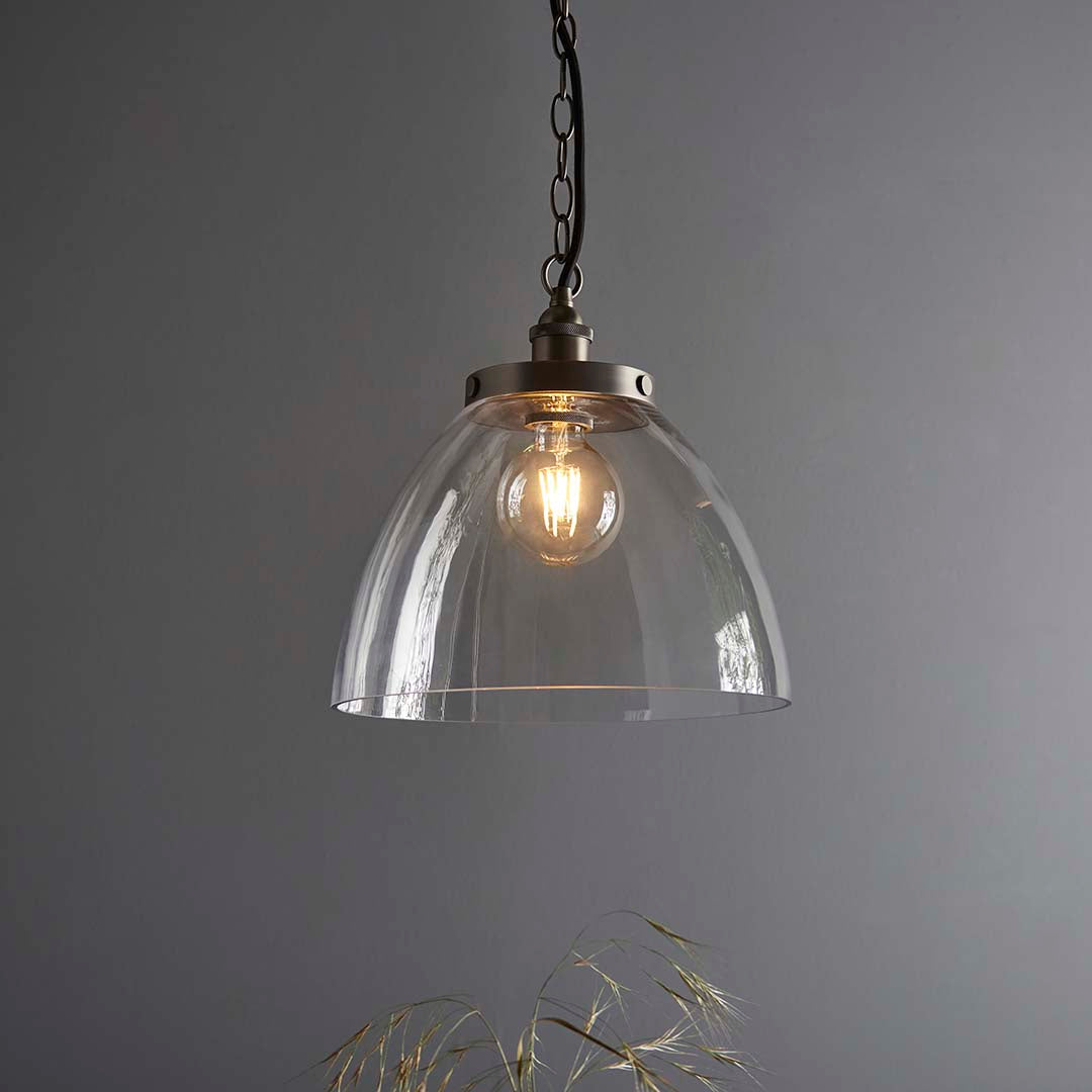 Hansen Brushed Silver Grand Pendant Ceiling Light