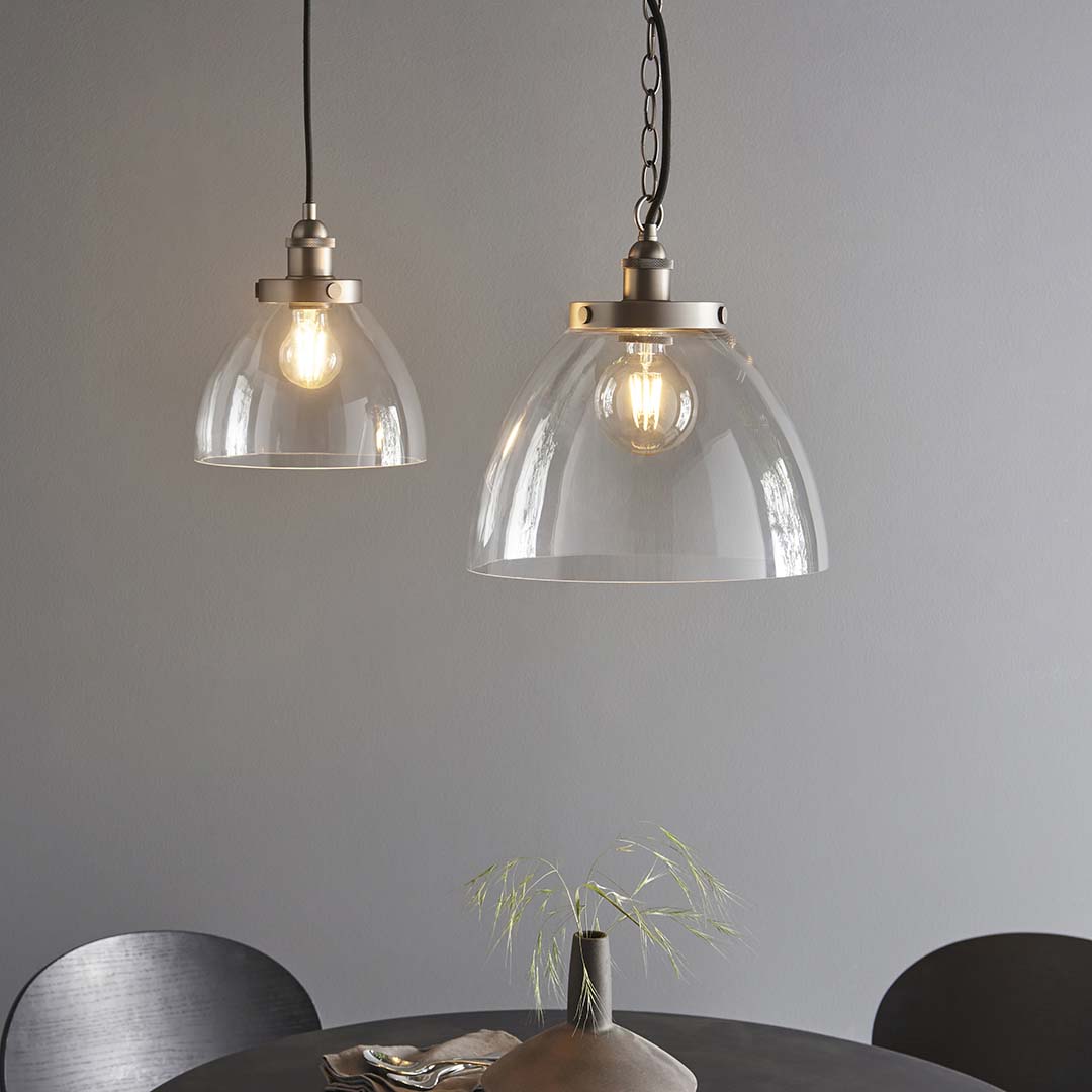 Hansen Brushed Silver Grand Pendant Ceiling Light