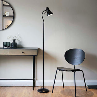Amalfi Matt Black Task Floor Lamp