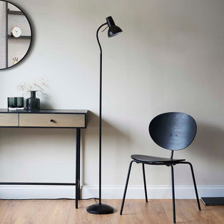Amalfi Matt Black Task Floor Lamp