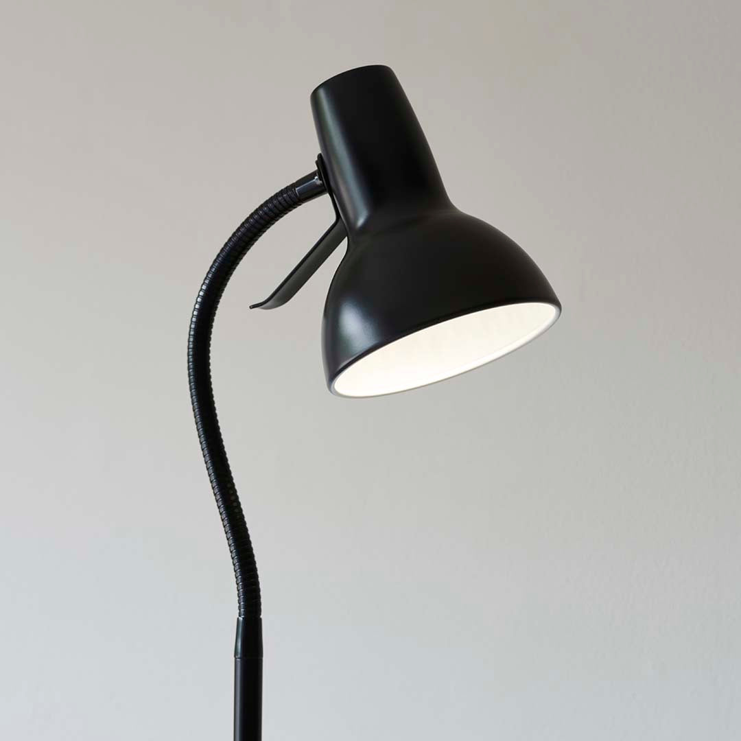Amalfi Matt Black Task Floor Lamp