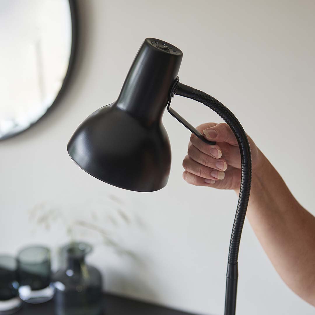Amalfi Matt Black Task Floor Lamp